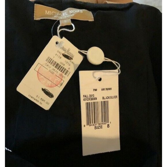 NWT $1800 MICHAEL KORS COLLECTION WOOL QUILTED SILVER LAME STRAPLESS DRESS SZ 8 - Picture 12 of 12